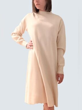 uniqlo cream dress uniqlo cream white sweater dress, thin but warm